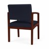 Lesro Lenox Wood Guest Chair Wood Frame, Mahogany, OH Navy Upholstery LW1101